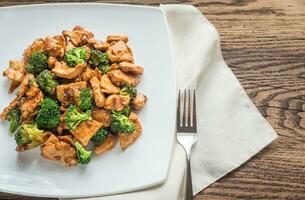 Chicken with broccoli photo