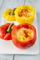 Stuffed red peppers photo