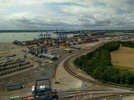 Felixstowe docks aerial view photo