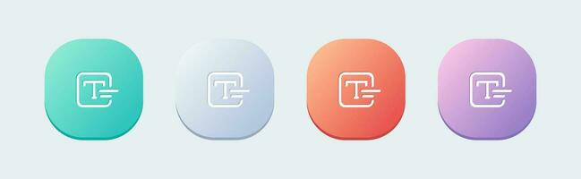 Type line icon in flat design style. Text signs vector illustration.