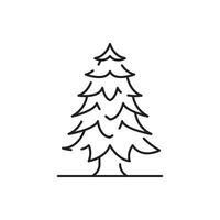 Tree line icon. Naturally beautiful symbol, wooden trunk and outline branches for map. Tree vector outline art illustration isolated on white background.