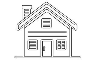 Set line icons of houses , Various Outline Small and tiny houses, continuous line drawing of house , vector