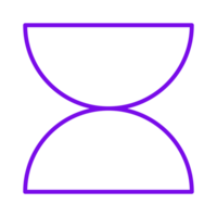Double Semicircle Geometric Brutalist Shape Set Outline Style png
