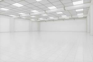 Capacious empty room, business background, 3d rendering. photo