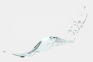 Splashing water with white background, 3d rendering. photo