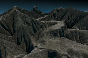 Rolling mountain roads, natural background, 3d rendering. photo