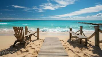 tropical destino Maldivas muelle para paraíso isla foto