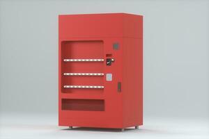 The red model of vending machine with white background, 3d rendering. photo