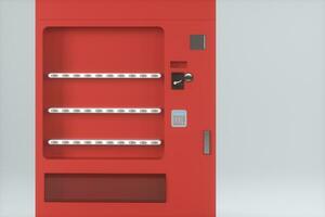 The red model of vending machine with white background, 3d rendering. photo