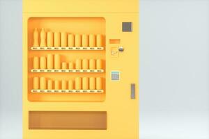 The orange model of vending machine with white background, 3d rendering. photo