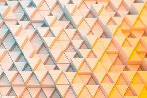 Repeating triangle cubes background, 3d rendering. photo