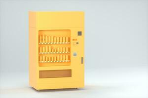 The orange model of vending machine with white background, 3d rendering. photo