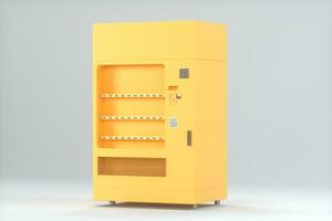 The orange model of vending machine with white background, 3d rendering. photo