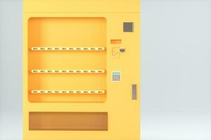 The orange model of vending machine with white background, 3d rendering. photo