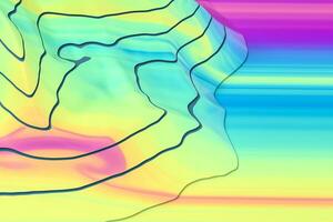 Topographic map background Valley and mountain, 3d rendering. photo