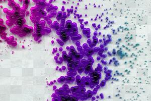 Colorful bubbles on white floor, 3d rendering. photo