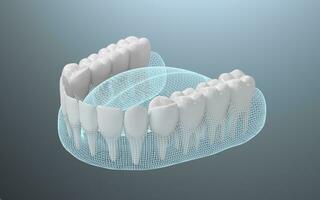 sano dientes, dientes tratamiento, 3d representación. foto