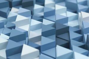 Repeating triangle cubes background, 3d rendering. photo