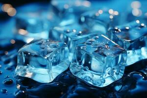 high angle ice cubes arrangement photo