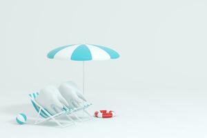 Cartoon tooth on holiday, tooth care concept, 3d rendering. photo