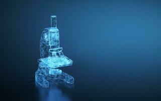 A microscope in the laboratory, 3d rendering. photo