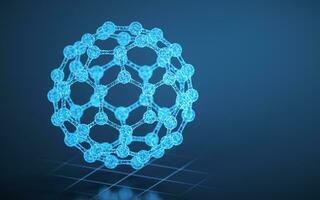 el molecular estructura de el azul líneas, 3d representación. foto