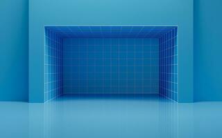 Grid lines and empty room, 3d rendering. photo