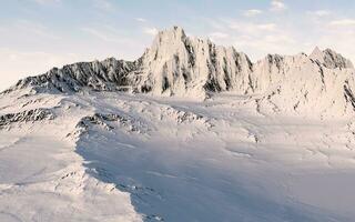Snowy mountains background, 3d rendering. photo