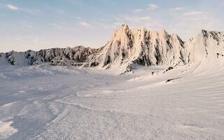 Snowy mountains background, 3d rendering. photo