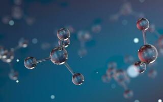 molécula estructura, biotecnología concepto, 3d representación. foto