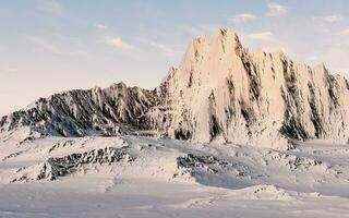 Snowy mountains background, 3d rendering. photo