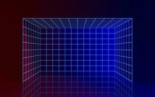 Grid lines and neon lines, 3d rendering. photo