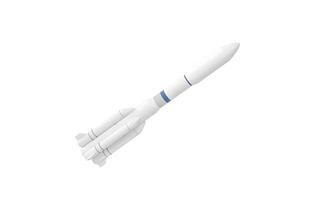 Model rocket with white background, 3d rendering. photo