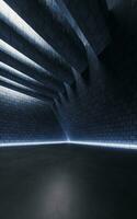 Dark brick room, large hall, 3d rendering. photo