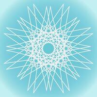 Snowflake vector abstract shape on blue gradient background
