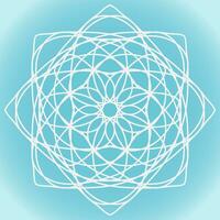 Snowflake vector abstract shape on blue gradient background