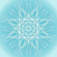 Snowflake vector abstract shape on blue gradient background
