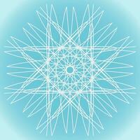 Snowflake vector abstract shape on blue gradient background