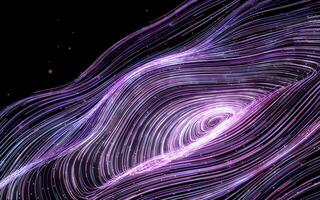 Purple curve lines vortex, fantasy background, 3d rendering. photo