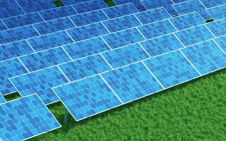 Solar panel, solar energy, 3d rendering. photo