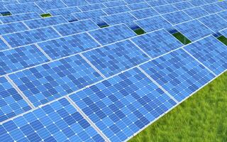 Solar panel, solar energy, 3d rendering. photo