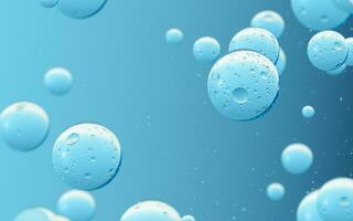 Water droplets and molecular structure, 3d rendering. photo