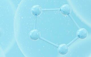 Chemical molecule with blue background, 3d rendering. photo