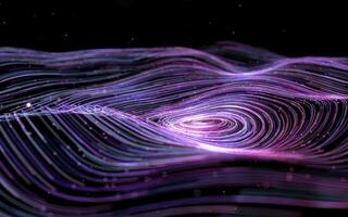 Purple curve lines vortex, fantasy background, 3d rendering. photo