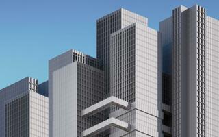 Urban building during the day, modular building,3d rendering. photo