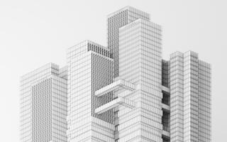 urbano edificio durante el día, modular edificio, 3d representación. foto