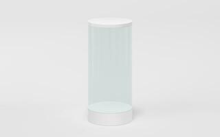 Empty glass showcase, 3d rendering. photo