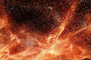 Red flowing particles, abstract background, 3d rendering. photo