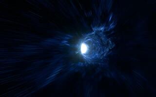 Wormholes and glowing tunnels, 3d rendering. photo