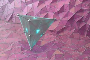 Triangle gem with triangle background, 3d rendering. photo